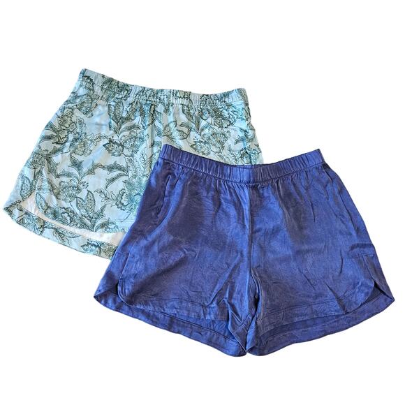 Talbots Haven Well Within Lounge Shorts Sleep Small Floral Silky Bundle Pajamas - Picture 1 of 14